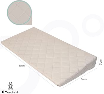 Moon Crib Wedge for Reflux & Colic, Cotton & Waterproof Covers, Baby Sleep Positioner for Over or Under The Mattress, Newborn's Sleep Solution