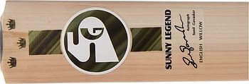 Sg Sunny Legend Grade 1+ English Willow Cricket Bat (Size: Size 5,Leather Ball)