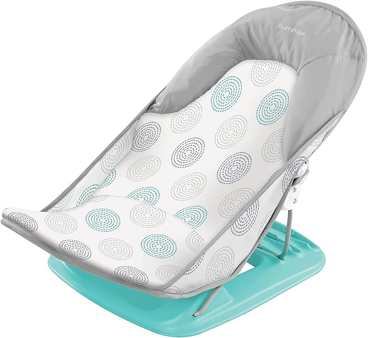 Summer Deluxe Baby Bather ( Geo Waves ) - Bath Support for Use in The Sink or Bathtub - Includes 3 Reclining Positions