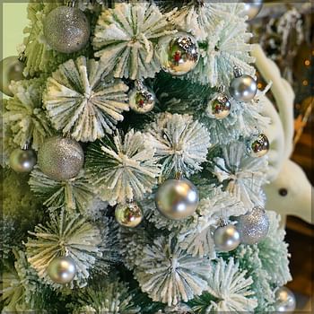 YATAI Christmas Tree With Metal Stand Xmas Tree – Artificial Snow Flocked Christmas Tree For New Year Holiday Christmas Decoration – Christmas Ornament Artificial Plants - Artificial Pine Tree (5ft)