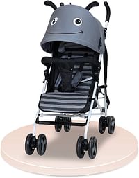 Nurtur Luca Bee Baby/Kids Lightweight Stroller 0 36 months, Storage Basket, Detachable Bumper, 5 Point Safety Harness, Compact Design, Shoulder Strap Official Nurtur Product, Multicolor Grey
