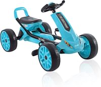 MOON Brizee Go Kart.Suitable For 3 To 8 Years. Holds Upto 30 Kgs. Adjustable And Comfortable Seat.4 Sturdy Wheels.Cart.Utmost Comfort And Safety. Blue and black