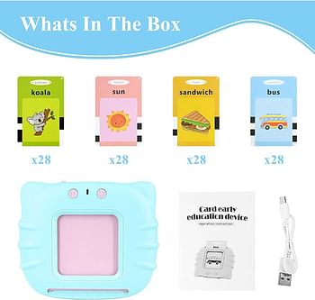 Flash Cards for Toddlers, Talking Flash Cards Educational Toys for 1-4 Year Old, Kids Speech Therapy Toy 112 Cards 224 Sight Words with Sound, Birthday Gift for Boys Girls