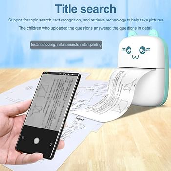 Eacam Portable Label Maker, Mini Pocket Printer for Wrong Question Photo Memo Thermal Printing Student Portable Printer