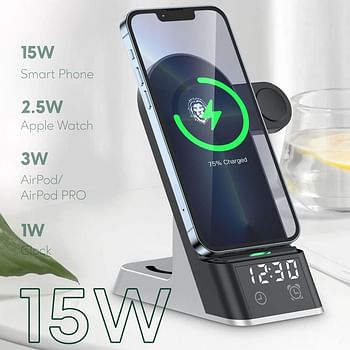 Green Lion 6 in 1 Wireless Charger 15W GN6IN1WFCBK - Black