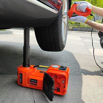 E-HEELP Electric Car Jack Kit 5Ton 12V Hydraulic Car Jack Lift with Electric Impact Wrench for SUV MPV Sedan Truck Change Tires Garage Repair