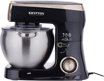 Krypton Stand Mixer, Kitchen Machine with 8.5L SS Bowl, KNSM6337 6 Speed with Pulse LED Power Indicator Aluminium Dough Hook and Flat Beater, Stainless Steel Whisk, Black