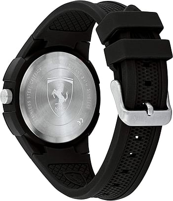 Ferrari Scuderia Apex Men's Quartz Plastic and Silicone Strap Casual Watch (Model: 0830747), Black