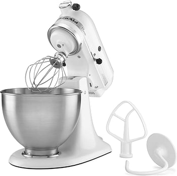 KitchenAid 5K45SSBWH Classic Stand Mixer, 4.3 Litre, White