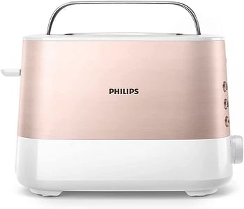 PHILIPS Viva Collection Toaster, Rose Gold, White HD2637/11, Rose Gold Metallic/White