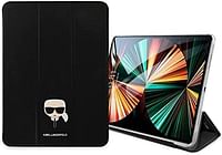 Karl Lagerfeld PU Saffiano Ikonik Metal Folio Case for iPad 11" - Black