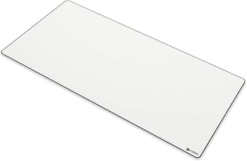 Glorious 3XL Extended Gaming Mouse Pad / Mat - Large, Wide (XLarge) White Fabric Mouse Pad, Stitched Edges | 48 x 24 inches (GW-3XL).