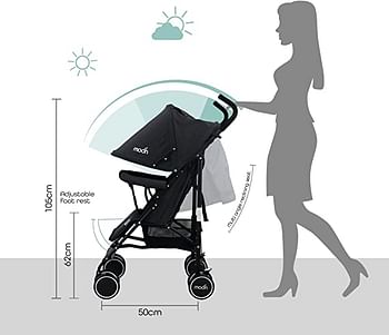 MOON Neo Plus Light Weight Travel Stroller/Pushchair for Baby/Kids/Toddler from 0 Months+(Upto 18 kg) |Umbrella Fold | Multi Position Reclining Seat | Storage Basket | Shoulder Strap -Cyan Blue