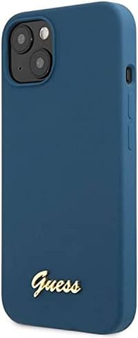 CG Mobile Liquid Silicone Case With Gold Metal Logo Script For iPhone 13 (6.1") - Blue