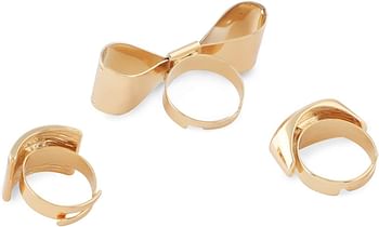 Zaveri Pearls Gold Tone Set Of 3 Contemporary Classy Finger Rings-ZPFK10575