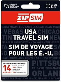 ZIP SIM Prepaid USA SIM For Travelers TALK+TEXT+DATA 14 Days Plan(Universal : Standard, Micro, Nano SIM)