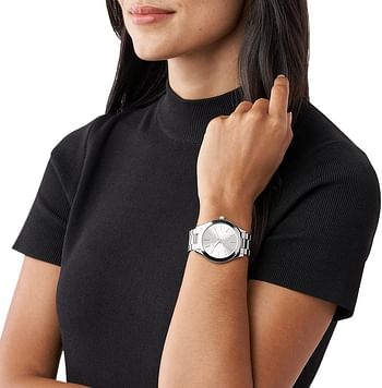 Michael Kors Women's Slim Runway Three-Hand Stainless Steel Quartz Watch, MK3179 - Slim Runway Silver
