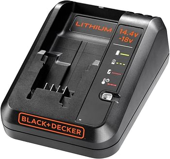 BLACK+DECKER Lithium Ion Battery with Charger for POWERCONNECT, 18 V, 1.5 Ah Li-Ion, 1 A Fast Charger, Black/Orange - BDC1A15-GB