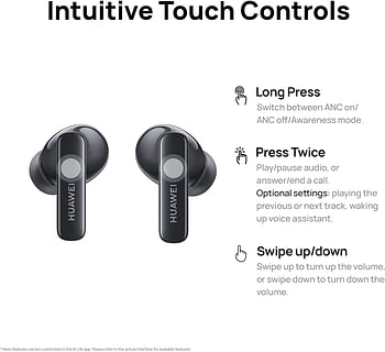 HUAWEI FreeBuds 5i Wireless Earphone, TWS Bluetooth Earbuds, Hi-Res sound, multi-mode noise cancellation, 28 hr battery life, Dual device connection, Water resistance, Comfort wear, Nebula Black