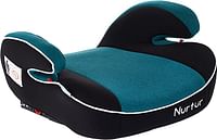Nurtur Enzo Booster with Arm Rest Kids Seat ISOFIX fitting, Green and Black, 22-36 Kg Capacity