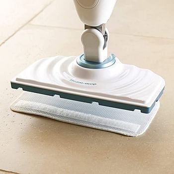 Black+Decker 1300W Steam Mop with Superheated Steam, Swivel Head and Microfibre Pad , White/Blue - FSM1605-B5