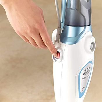 Black+Decker 1300W Steam Mop with Superheated Steam, Swivel Head and Microfibre Pad , White/Blue - FSM1605-B5