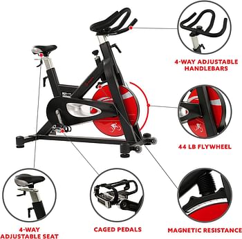 Sunny Health & Fitness Unisex Adult Sf-B1714 Evolution Pro Magnetic Belt Drive Indoor Cycling Bike - Black One Size