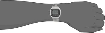 Casio Unisex-Adult Quartz Watch, Digital Display and Stainless Steel Strap A168WGG-1BDF