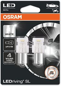 Osram Ledriving® Sl, ≜ P21W, White 6000K, Led Signal Lamps, Off-Road Only, Non Ece, Double Blister