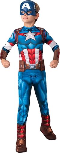 Rubies Official Marvel Avengers Captain America Classic Childs Costume, Kids Superhero Fancy Dress Large Bright Blue