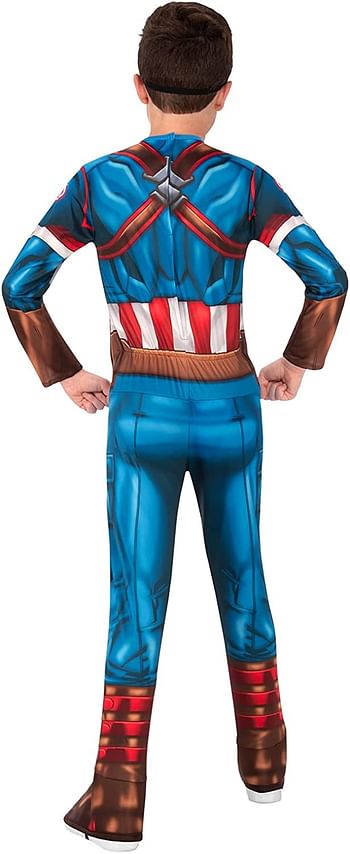 Rubies Official Marvel Avengers Captain America Classic Childs Costume, Kids Superhero Fancy Dress Large Bright Blue