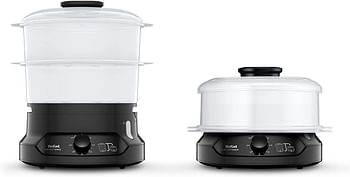 TEFAL Steam cooker | Minicompact Black 6L Steamer Easy To Store  VC139865