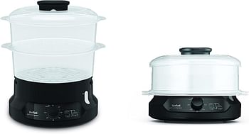 TEFAL Steam cooker | Minicompact Black 6L Steamer Easy To Store  VC139865