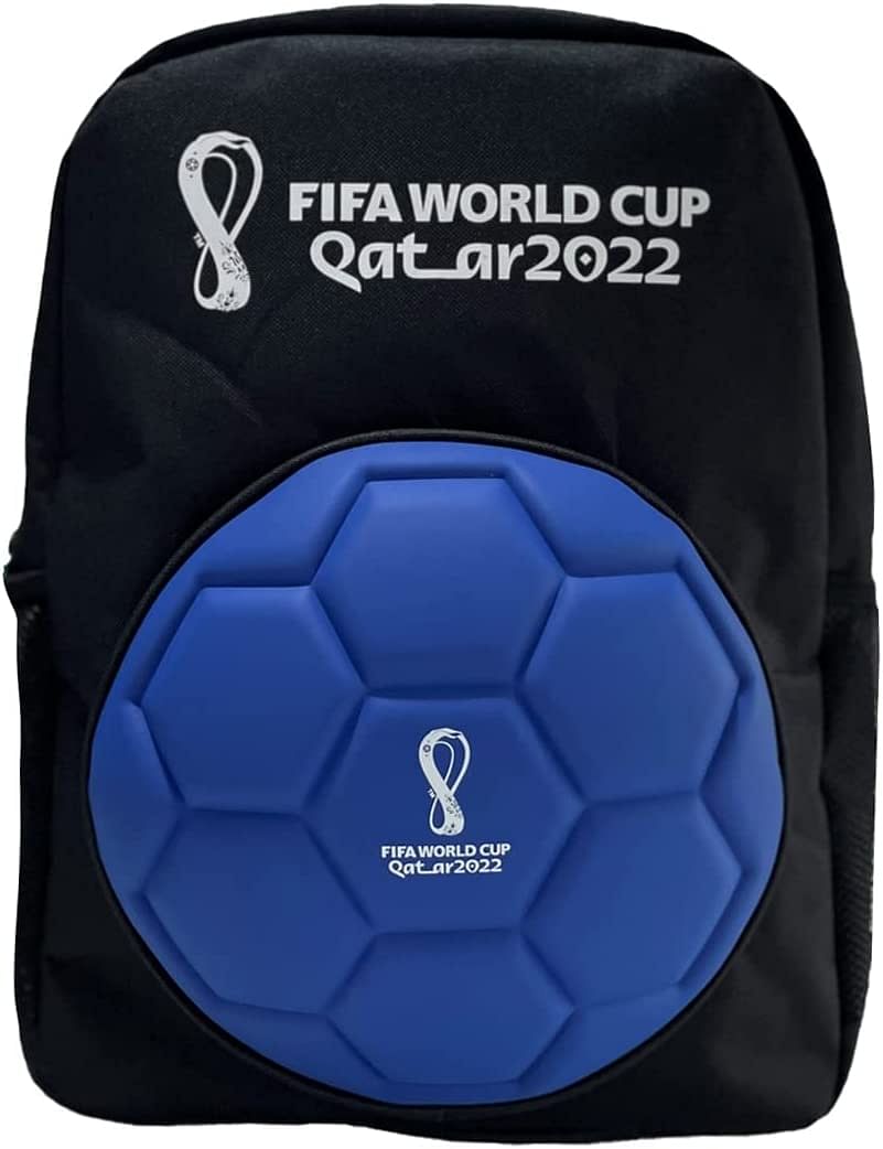Fifa World Cup Qatar 2022 3D Sports Bag Backpack Black and Blue, 70070015