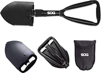SOG Folding Shovel Survival Shovel – Entrenching Tool 18.25 Inch Foldable Shovel Camping Shovel w/Wood Saw Edge and Tactical Shovel Carry Case (F08-N)
