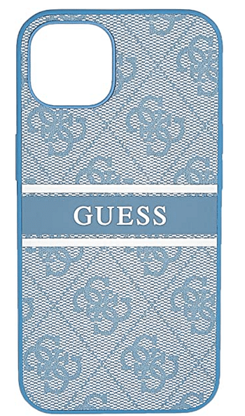 Guess 4G PU Leather Case With Printed Stripe For iPhone 13 (6.1") - Blue