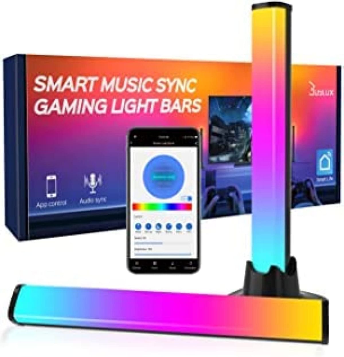 Sulfar Smart Flow Light Bar, RGB Ambient Backlight, Music-Synced Tiktok Auxiliary Light, App-Controllable 12-Mode LED Flowing Bar for Indoor Computer, TV, Bedroom Decor