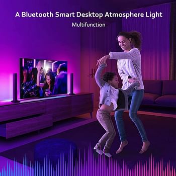 Sulfar Smart Flow Light Bar, RGB Ambient Backlight, Music-Synced Tiktok Auxiliary Light, App-Controllable 12-Mode LED Flowing Bar for Indoor Computer, TV, Bedroom Decor