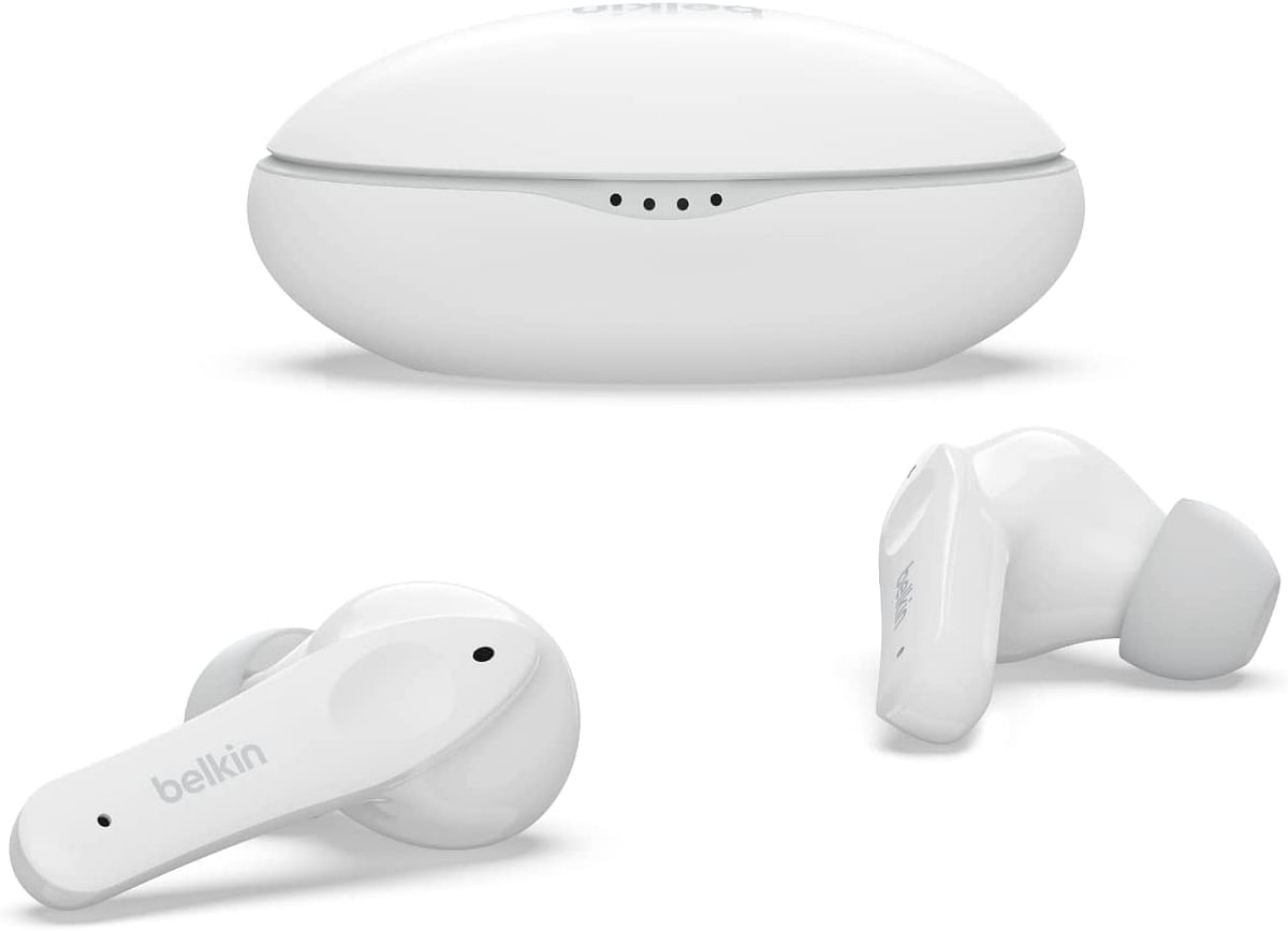 Belkin SOUNDFORM Nano, True Wireless Earbuds for Kids, 85dB Limit for Ear Protection, Online Learning, School, IPX5 Certified, 24 H Play Time for iPhone, Galaxy, Pixel  Small - White