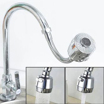 Daily Store SHOWAY 360 Degree Rotating Faucet Sprayer, Double Mode Water Saving Aerator Kitchen Faucet Extender Kitchen Sink Aerators,Anti Splash Water Saving Tap, silver, FASPRA01-S, 22mm/24mm