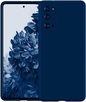 Zege compatible with Samsung Galaxy S20 FE, Premium Liquid Silicone with camera protection, Shock-Proof, Soft Matte Finish cover case (Deep Blue)
