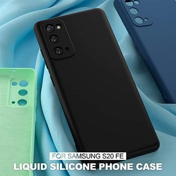 Zege compatible with Samsung Galaxy S20 FE, Premium Liquid Silicone with camera protection, Shock-Proof, Soft Matte Finish cover case (Deep Blue)