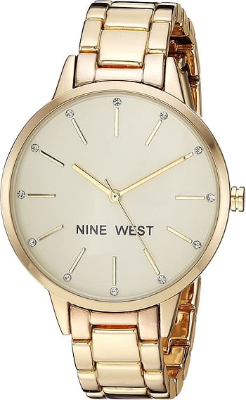 Nine West Women's Crystal Accented Bracelet Watch - Gold