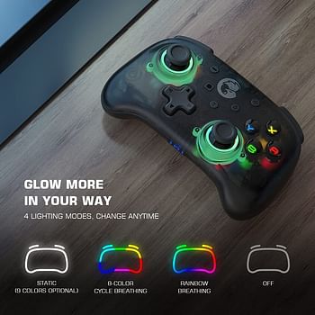 GameSir T4 mini Gaming Controller for Windows PC/Android/iOS/Switch, PC Game Controller with Dual-Vibration, USB Bluetooth Gamepad Joystick for Apple Arcade MFi Games, HID-Support Games