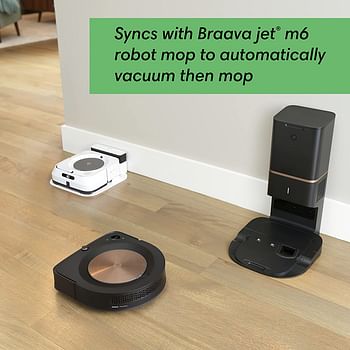 Irobot S9+ (9550) Roomba Vacuum Cleaner with Dirt Disposal - Self Release Wi-Fi Connection Smart Draw Strong Suction Corners and Edges Perfect for Pet Hair - Black