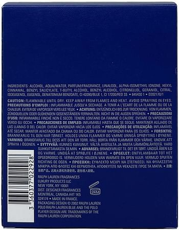 Ralph Lauren Polo Blue for Men - Eau de Toilette, 125ml
