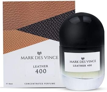 Mark Des Vince Leather 400 Concentrated Perfume for Men Women Long Lasting Parfum Fragrance For Unisex, 15ml