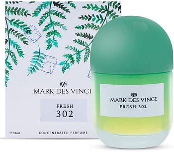 Mark Des Vince Fresh 302 Concentrated Perfume for Men Women Long Lasting Parfum Fragrance For Unisex, 15ml