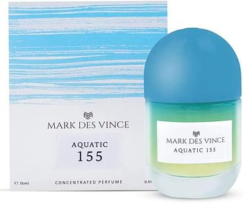 Mark Des Vince Aquatic 155 Concentrated Perfume for Men Women Long Lasting Parfum Fragrance For Unisex, 15ml