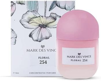 Mark Des Vince Floral 254 Concentrated Perfume for Men Women Long Lasting Parfum Fragrance For Unisex, 15ml